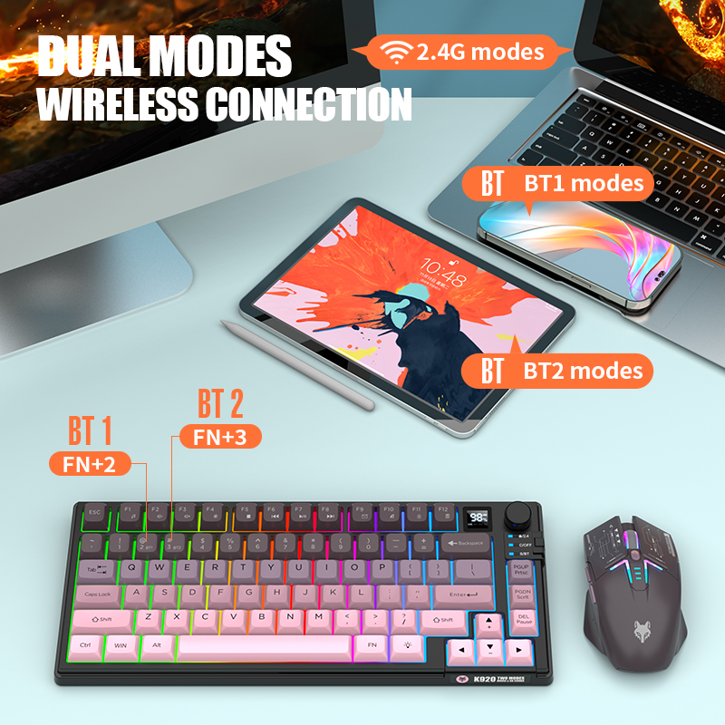2.4G Bluetooth Wireless Dual-M - Gaming Keyboard No Rgb review and price