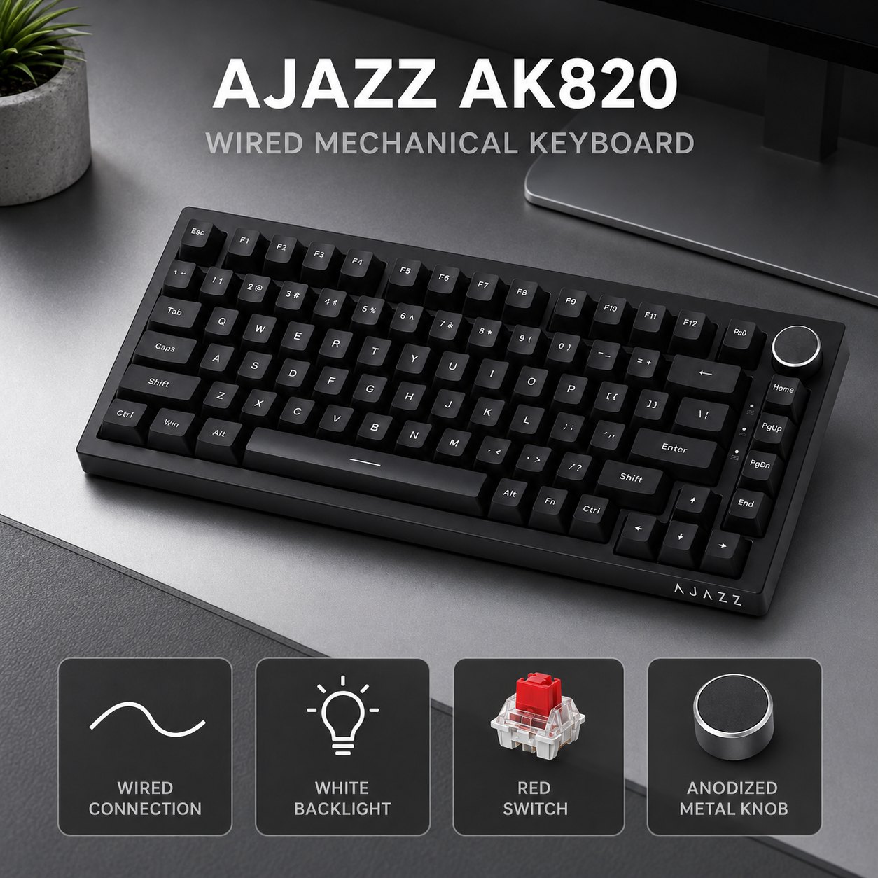 AJAZZ AK820 and AK820PRO Mecha - Keyboard Gaming Blue Switch review and price
