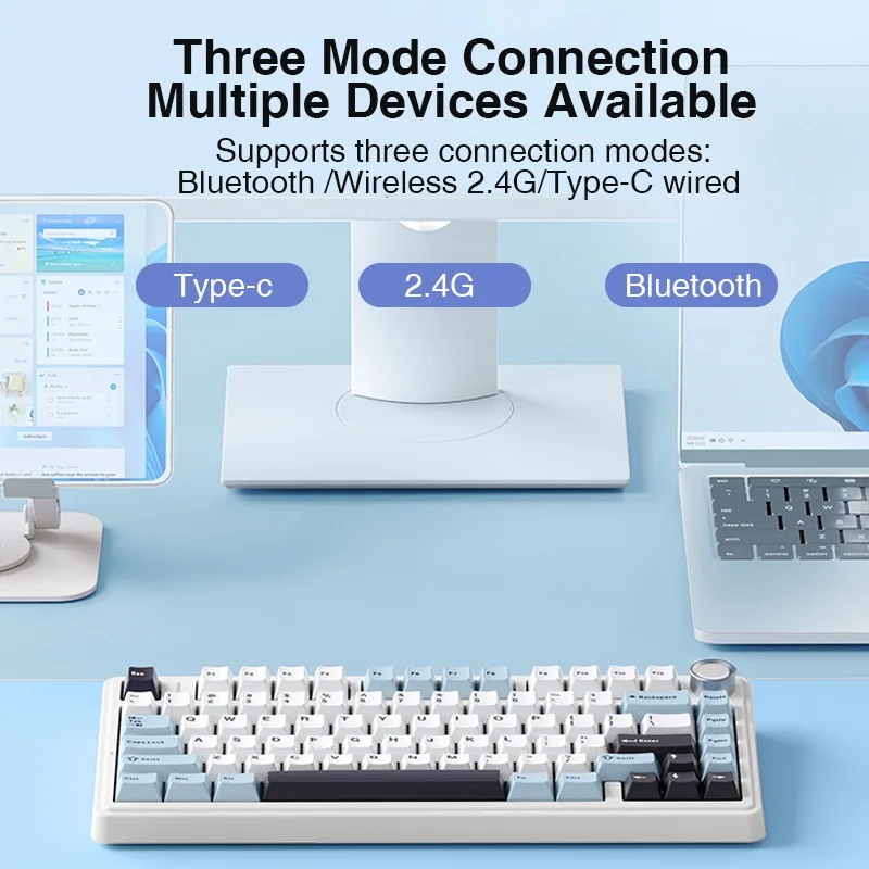 AULA F75 2.4G Wireless/Bluetoo - Keyboard Gaming Blue Switch review and price