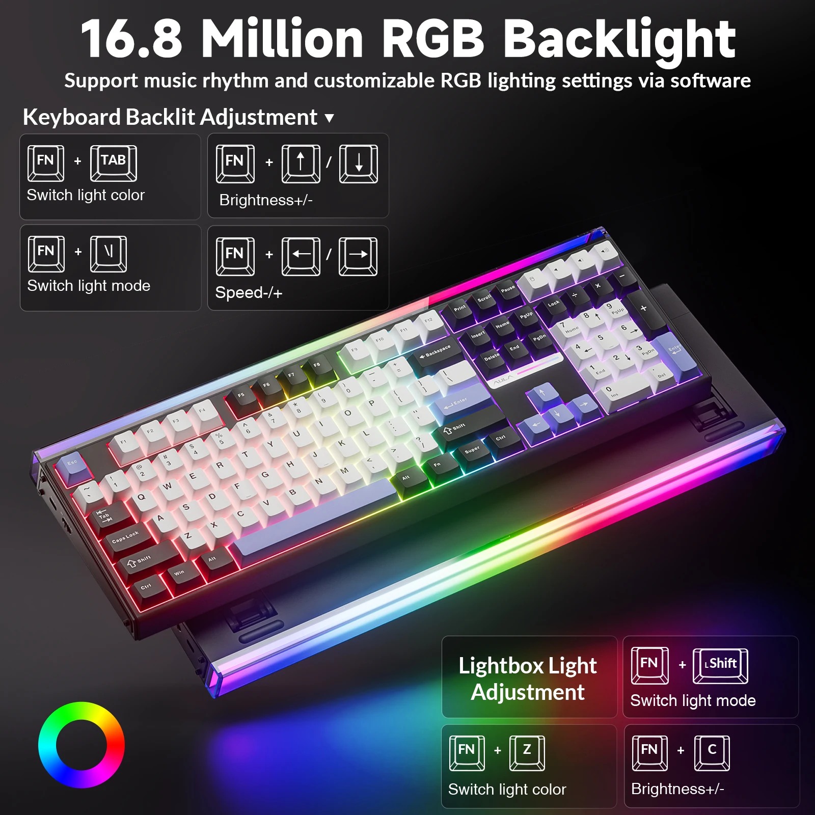 AULA H108 Tri‑Mode Mechanical  - Gaming Keyboard Hot Swappable review and price