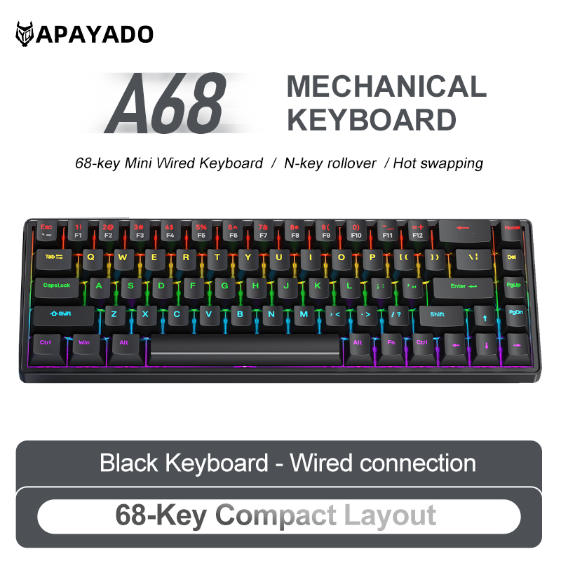 APAYADO A68 Wired Mechanical K - Keyboard Gaming Blue Switch review and price